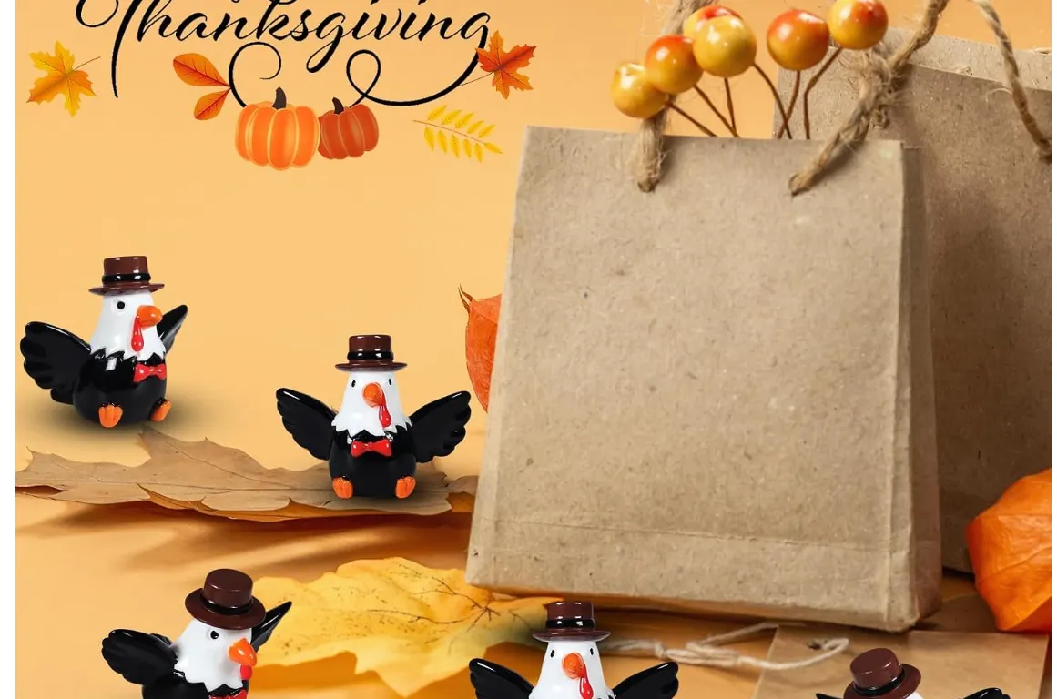 Thanksgiving Mini Resin Bald Eagle, Tiny Bald Eagles, Miniature Patriotic Bald Eagle Bird Figurines