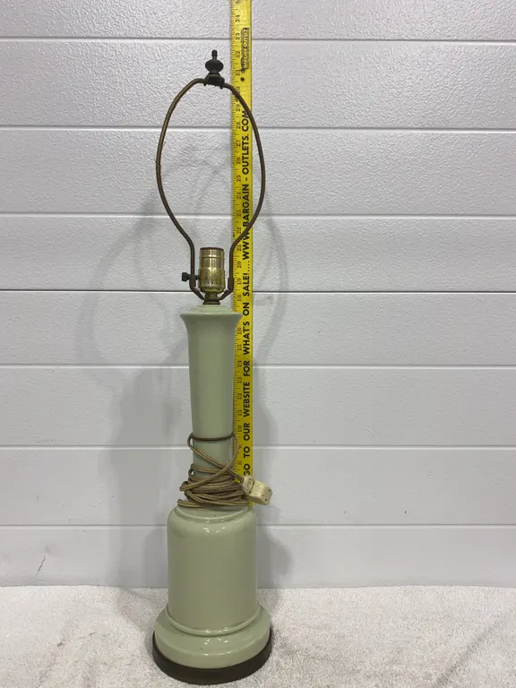Vintage Celadon Green Ceramic Candlestick Table Lamp