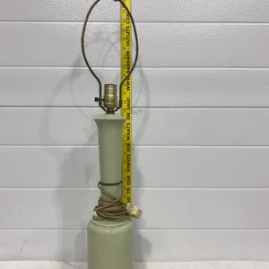 Vintage Celadon Green Ceramic Candlestick Table Lamp