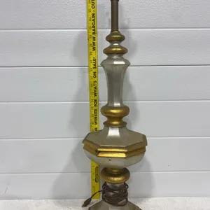 Vintage Mid-Century Brutalist / Hollywood Regency Candlestick Table Lamp