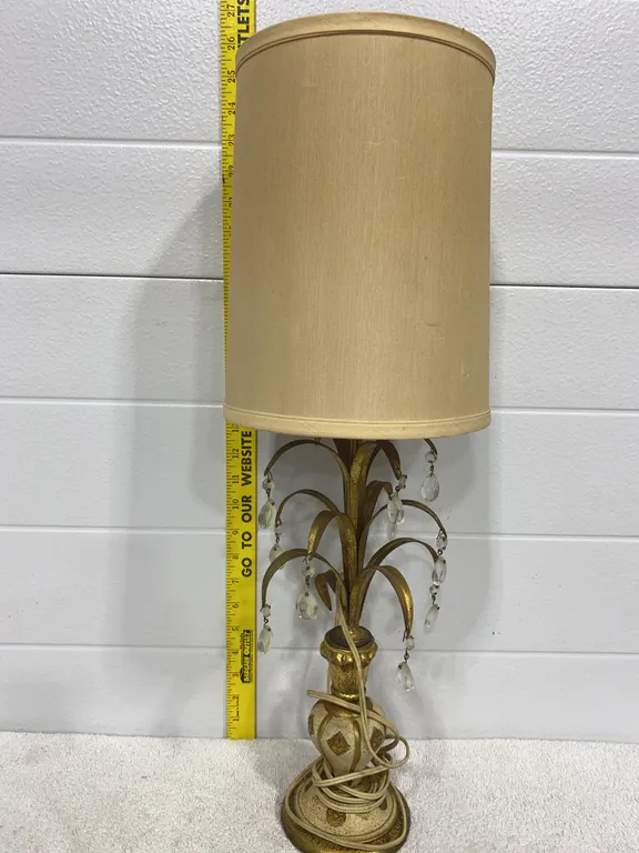 Vintage Hollywood Regency Palm Tree Table Lamp