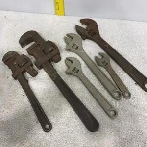 Vintage Pipe Wrenches & Adjustable Crescent Wrenches Mechanic Lot