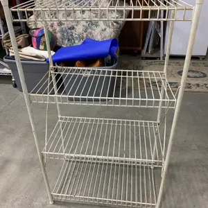 White Wire Mesh Utility shelf