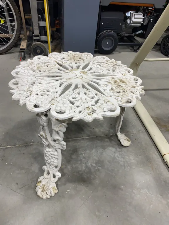 Vintage Cast Aluminum Shabby Chic Accent Table