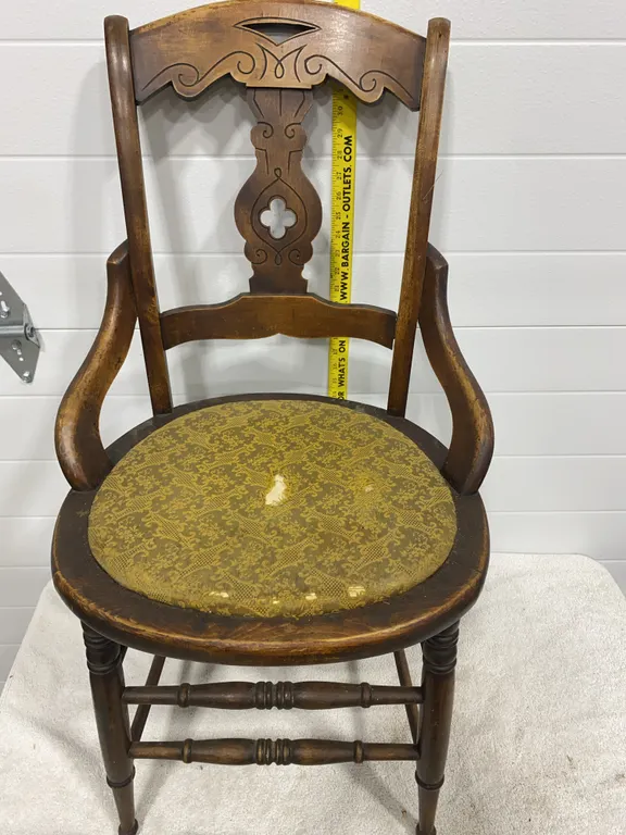 Antique Pressed-Back Cane Seat Armchair
