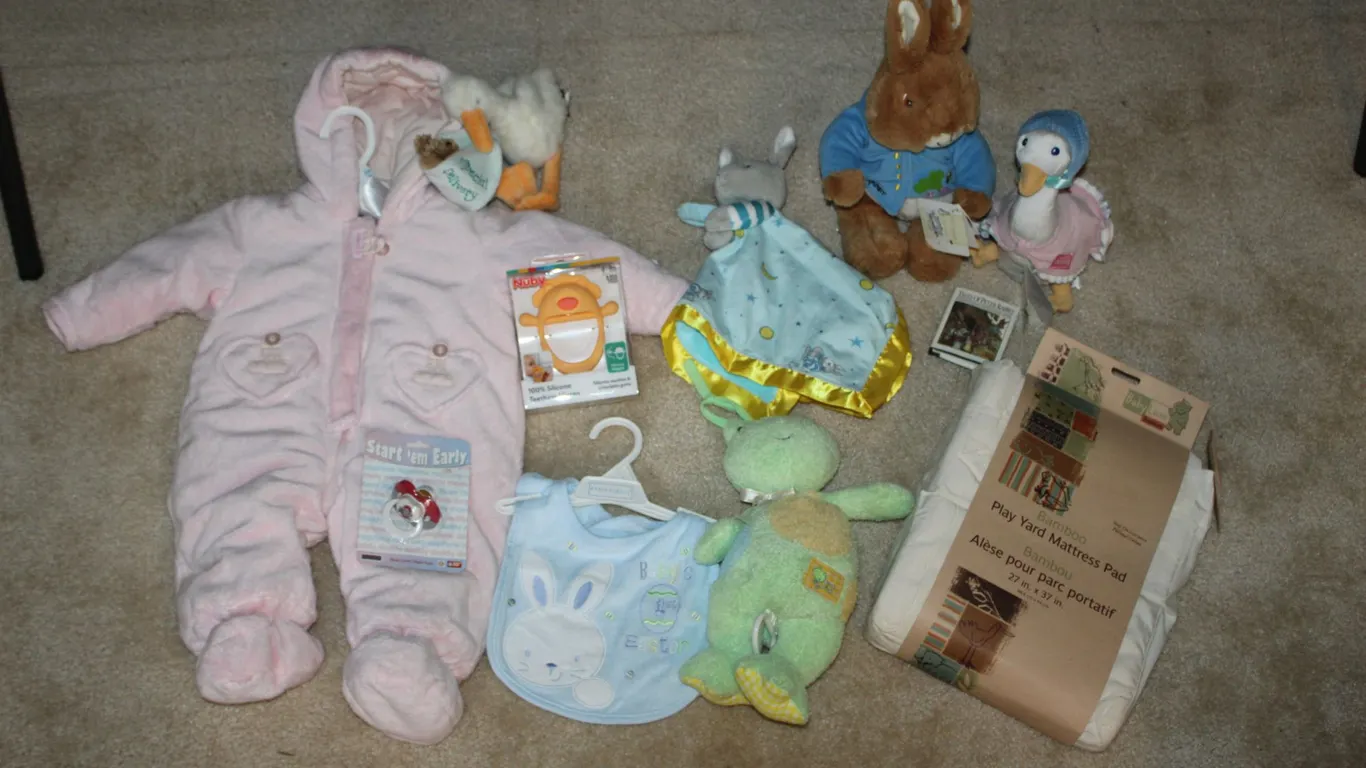 Baby Items & Peter Rabbit Plush