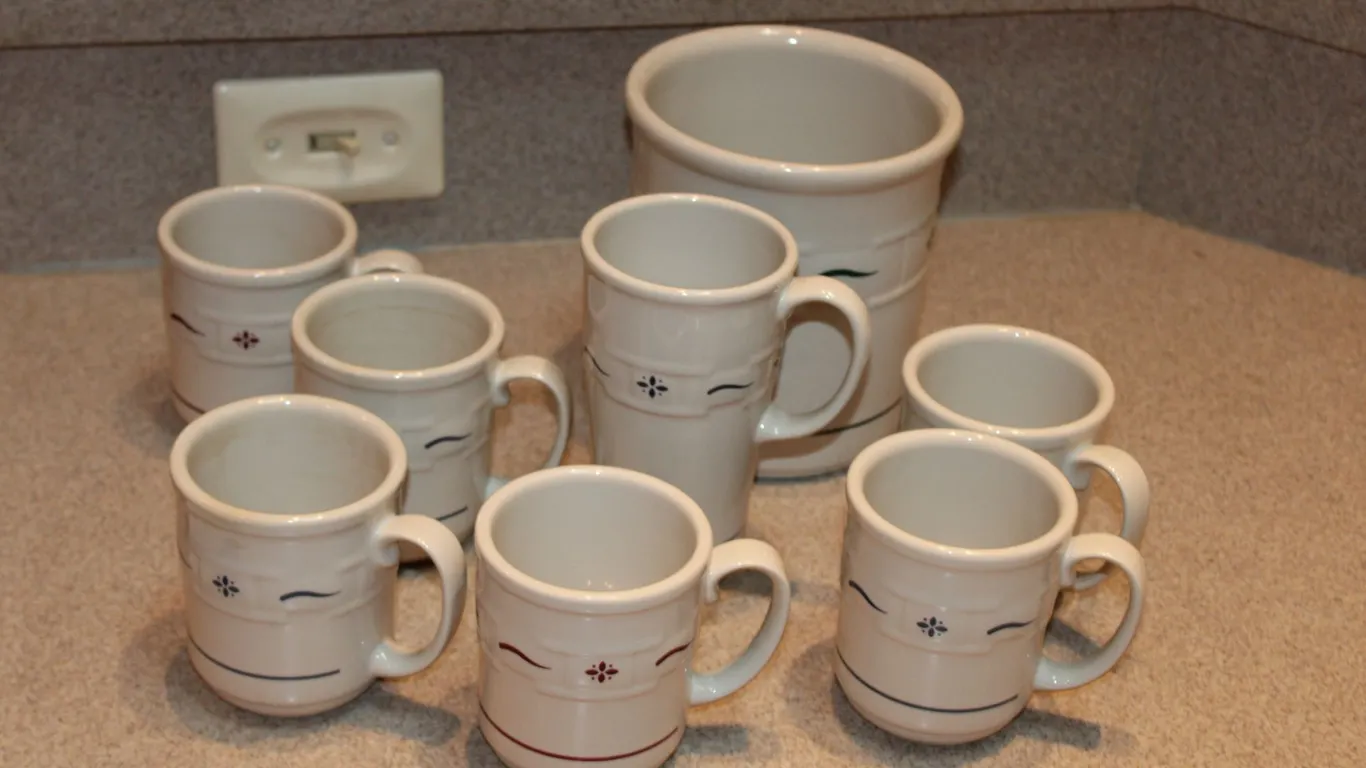Longaberger Pottery Mugs & Crock