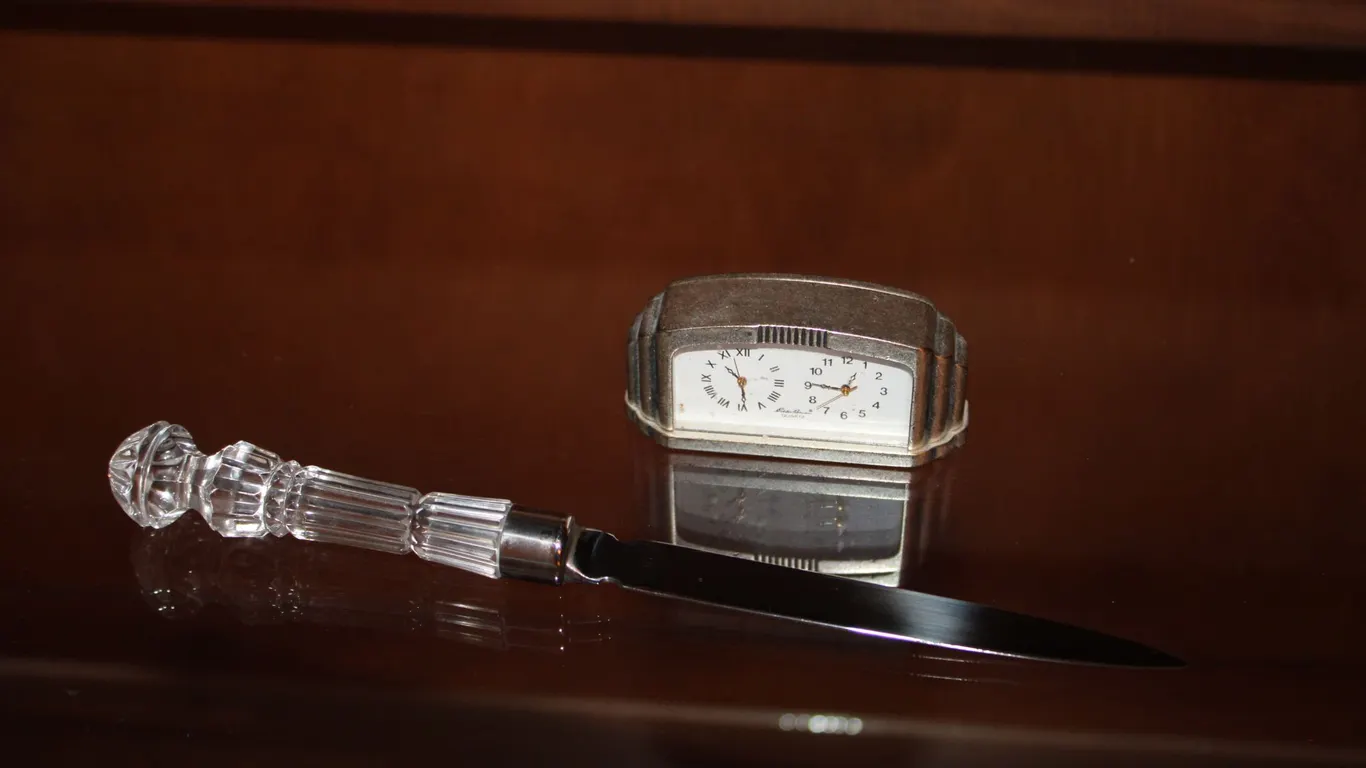 Eddie Bauer Clock & Crystal Letter Opener