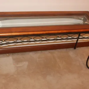 Glass, Wood & Metal Console Table