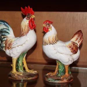 Italian Rooster & Hen Figurines