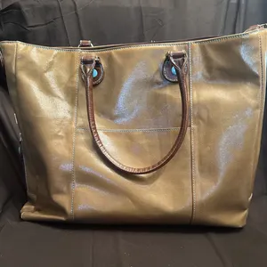Leather-Style Computer or Work Bag with Multiple Compartments