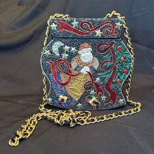 Mary Frances Santa Christmas Beaded & Jeweled Collector Handbag