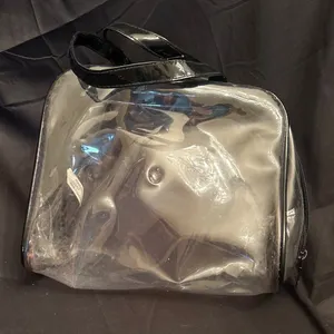 Clear Make-Up Or Stadium Bag With Black Trim