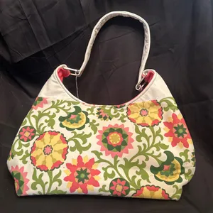 B's Signature Floral Handbag With Decorative Pins and Pink Interior, Modern Era