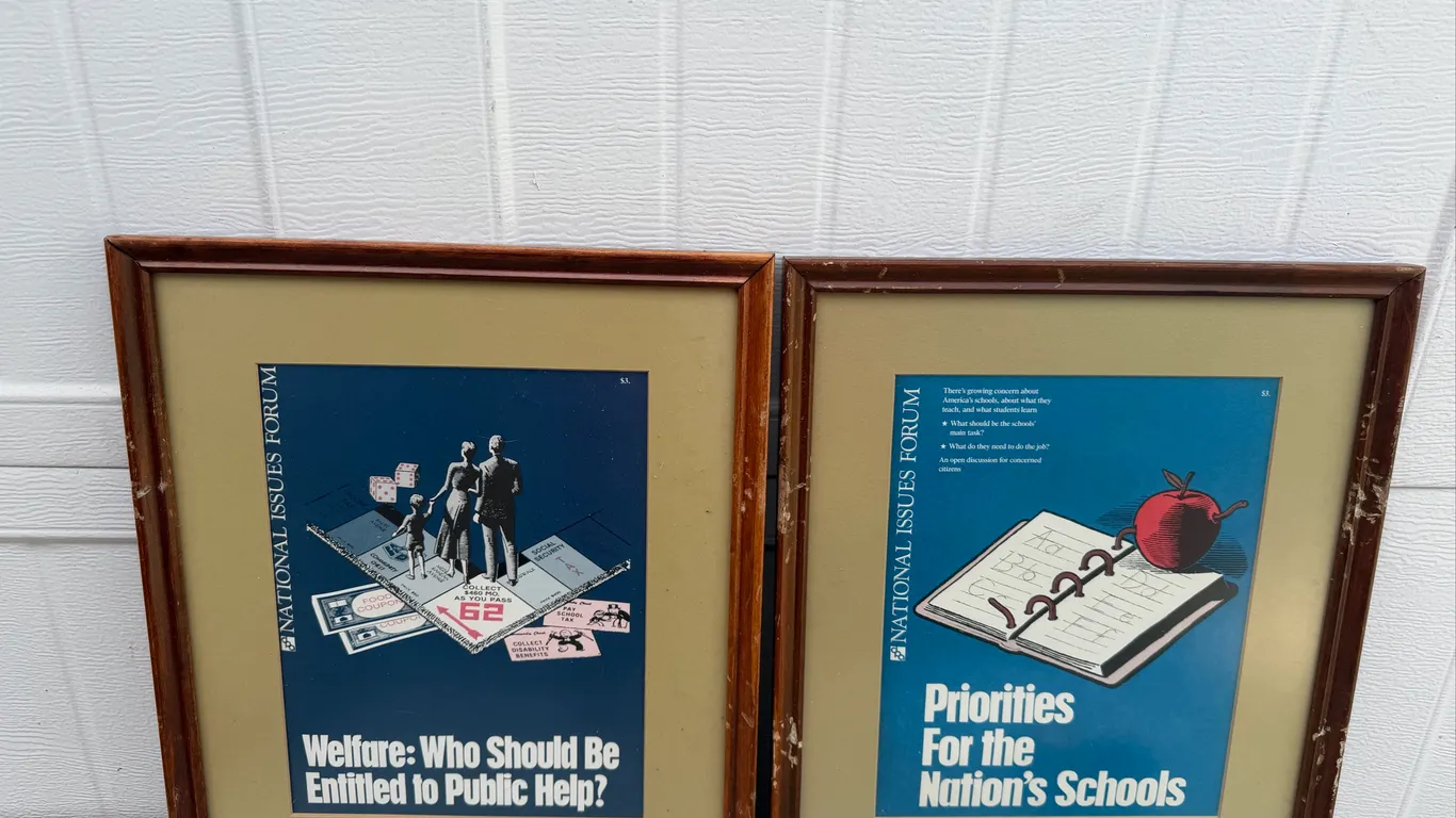 Pair of Framed National Issues Forum Covers