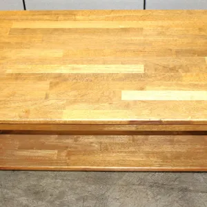 Rectangular Wood Coffee Table with Shelf