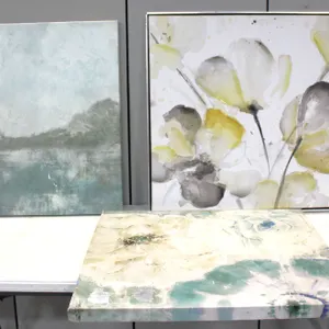 3 Framed Floral and Landscape Prints