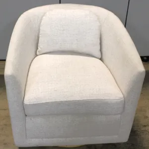 Swivel Club Chair With Light Upholstery