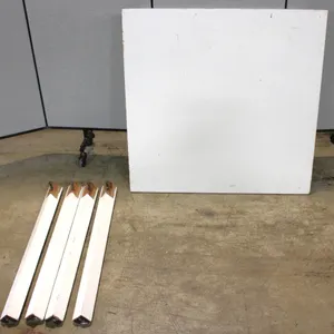 White Painted Wood Tabletop and Four Legs
