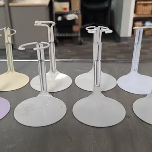 7 Mixed Metal Doll or Wig Display Stands Assorted Colors