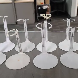 8 Metal Doll Display Stands Adjustable White Base