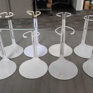 8 Metal Doll or Wig Display Stands White Finish