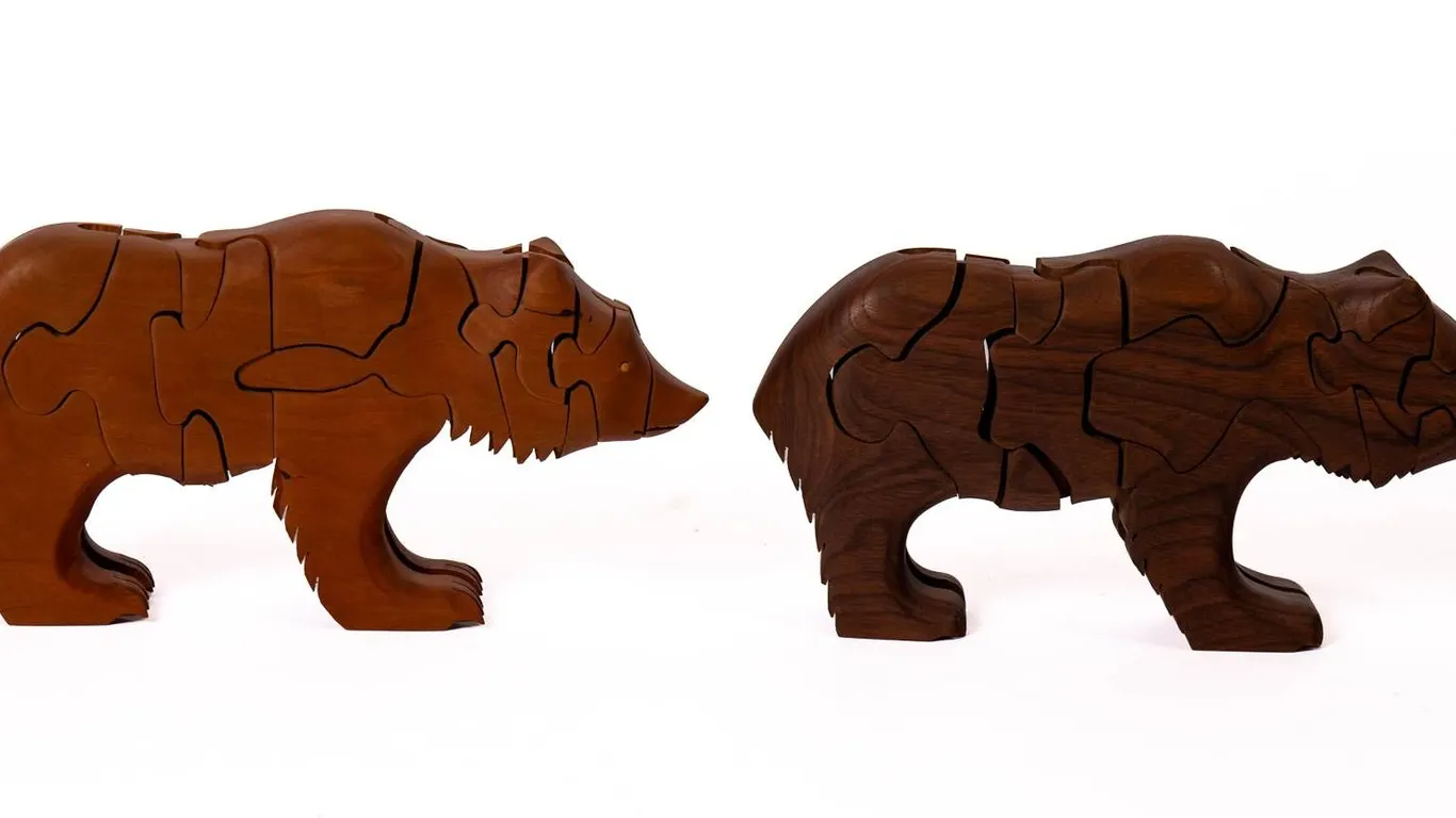 WOOD BEAR PUZZLES, 11"W.