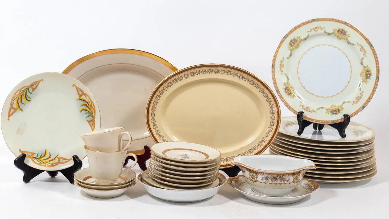 GERMAN, JAPANESE, AMERICAN, AND FRENCH DINNERWARE.
