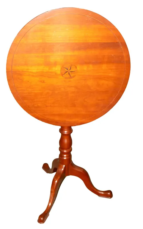 TILT TOP CANDLE STAND WITH BIRD CAGE BASE.