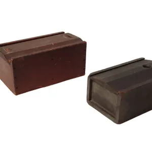 OHIO AND NEW HAMPSHIRE SLIDE-LID BOXES WITH ORIGINAL PAINT.