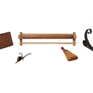 COLLECTION OF FIVE HOUSEWARE ITEMS, INCL. WICK TRIMMER AND LANTERN HANGER.