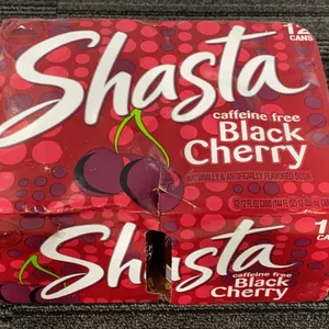*NEW*  Shasta Caffeine-Free Black Cherry Soda, 12 Pack - Best By: 5/1/2027