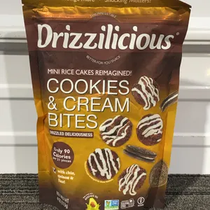 *NEW* Drizzilicious Cookies & Cream Mini Rice Cake Bites, 4 Oz - Best By: 2/2/2027