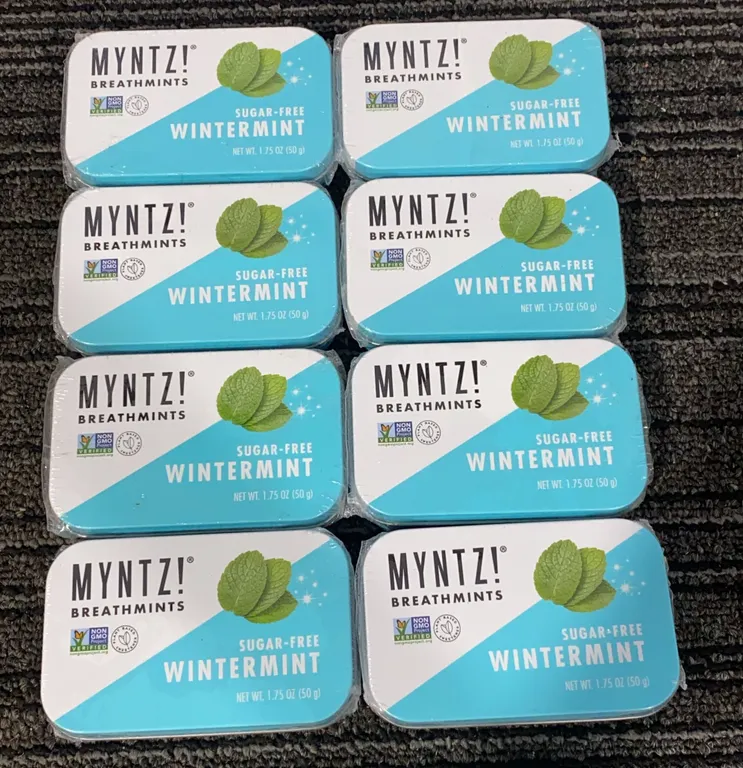 *NEW* 8 Packs, MYNTZ! Sugar-Free Wintermint Breath Mints - Best By: 5/2029
