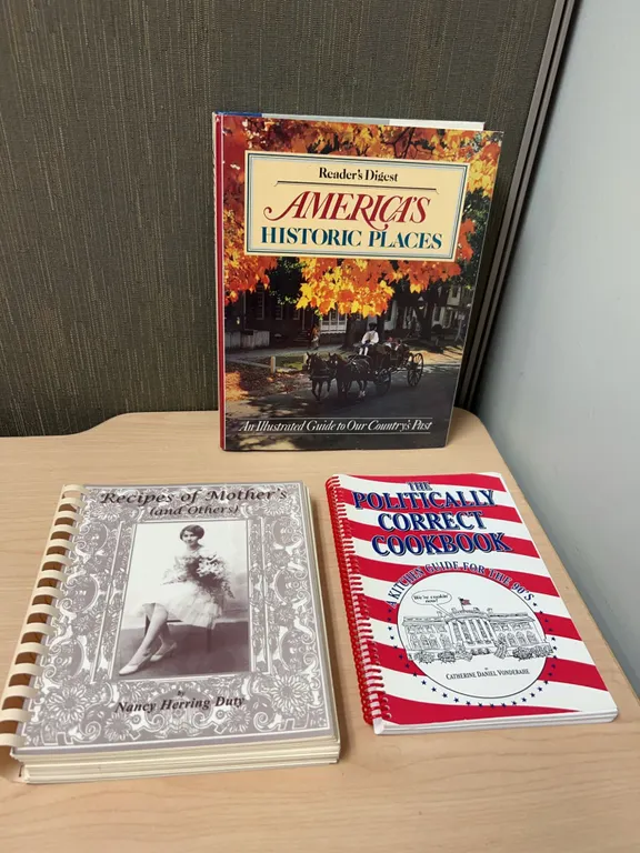 Three Hardcover and Spiral Cookbooks and History Books Lot