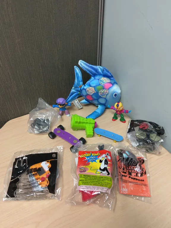 Fast Food Toys and Plush Rainbow Fish