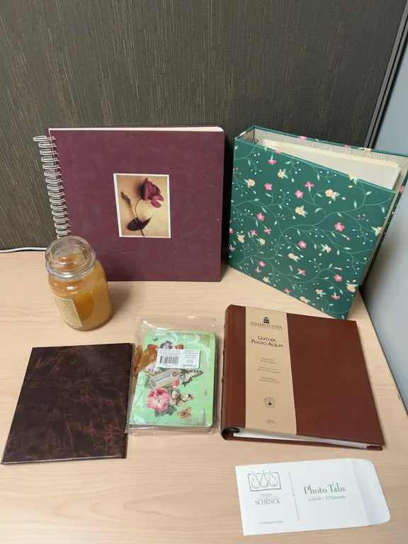 Photo Albums, Journals, Candle, and Photo Tabs Assortment