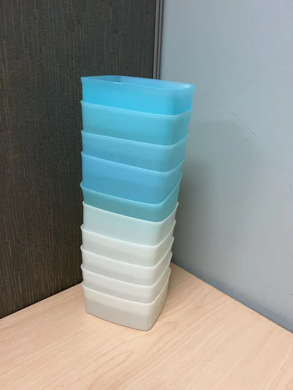Tupperware Square Blue and White Plastic Containers, 10