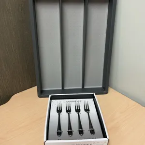 Cambridge 4 Piece Cocktail Fork Set with Madesmart Tray