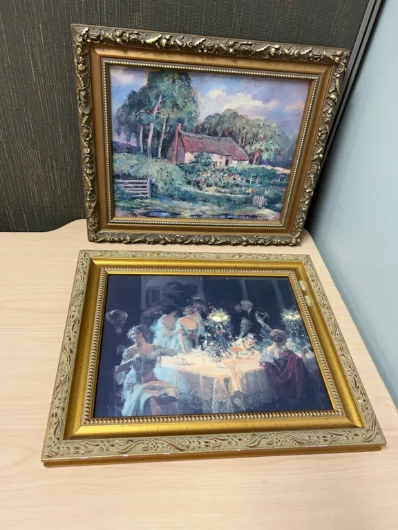 Framed Prints Featuring Cottage Landscape and Dinner Party