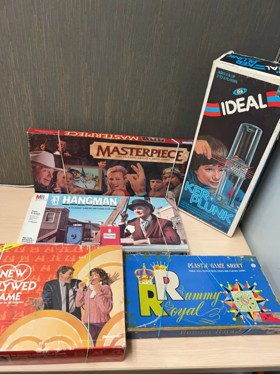 Board Games Including Masterpiece and Ker Plunk