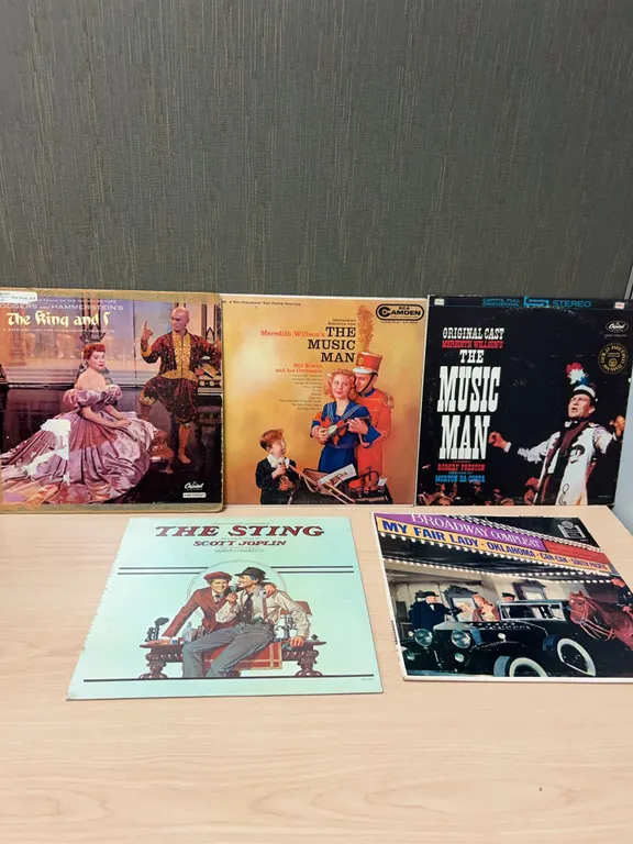 Six Soundtrack and Broadway LP Records Including The King and I