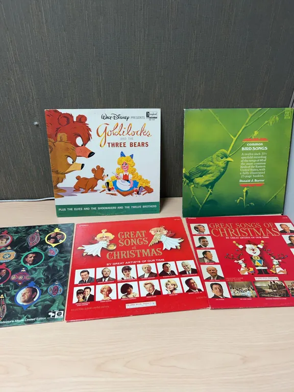 6 Assorted Vinyl Records Christmas Bird Story