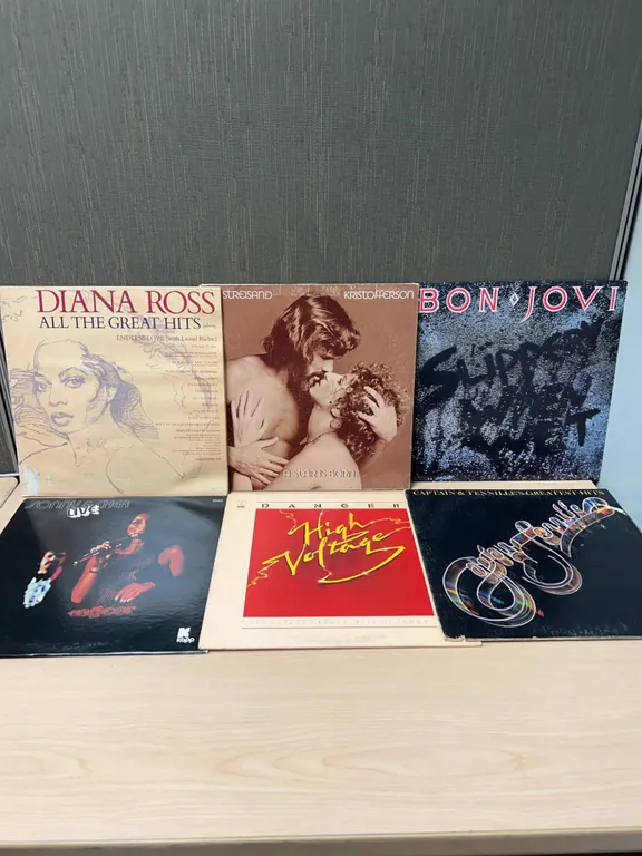 Six Pop and Rock Vinyl LP Records Assorted Artists