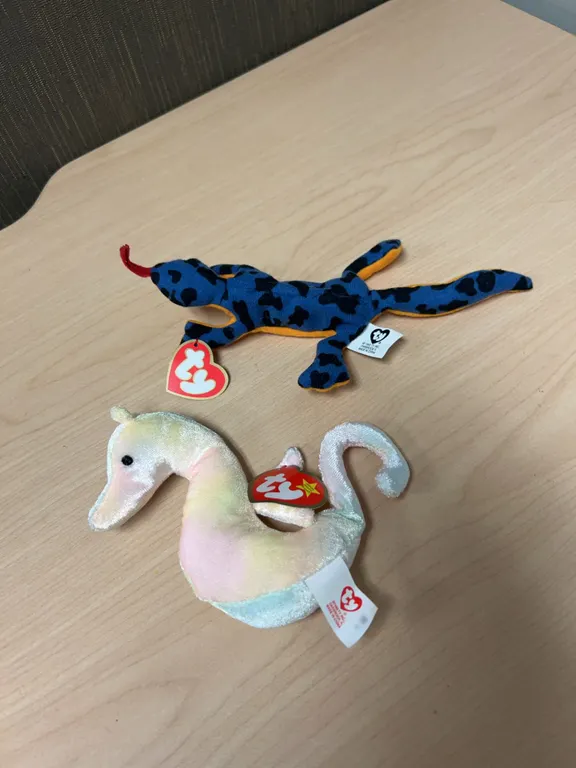 Ty Teenie Beanie Babies Neon the Seahorse and Lizz Lizard