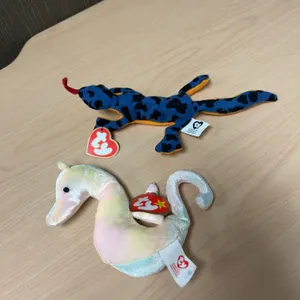 Ty Teenie Beanie Babies Neon the Seahorse and Lizz Lizard