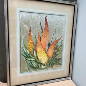 Mark Russell Framed Botanical Watercolor Artwork