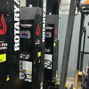 Rotary MCHM419U100 portable mobile column lifts. Features FlexMax RedFire wireless operation, adjustable wheel lifting forks, integrated digital displ