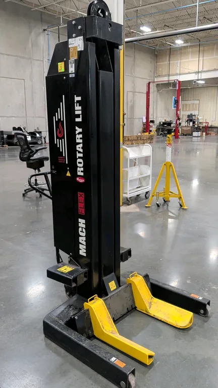 Rotary Mach Flex MCHM414U100 mobile column lifts. Features 14,000 lb capacity per column, RedFire wireless controls, adjustable wheel forks, digital d