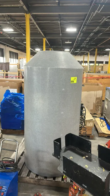 NF1000 Icebreaker 250-gallon vertical poly storage tank. Features molded gallon level markings up to 250 gallons, granite-style finish polyethylene co